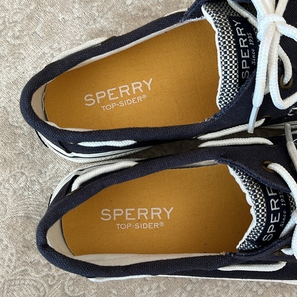 Brand New Sperry Top-Sider Hook & Loop Navy Nautical Boat Shoes Lace Up Loafers - Picture 8 of 16